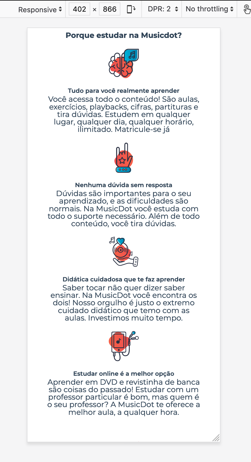 Seção dos benefícios mobile {w=35}