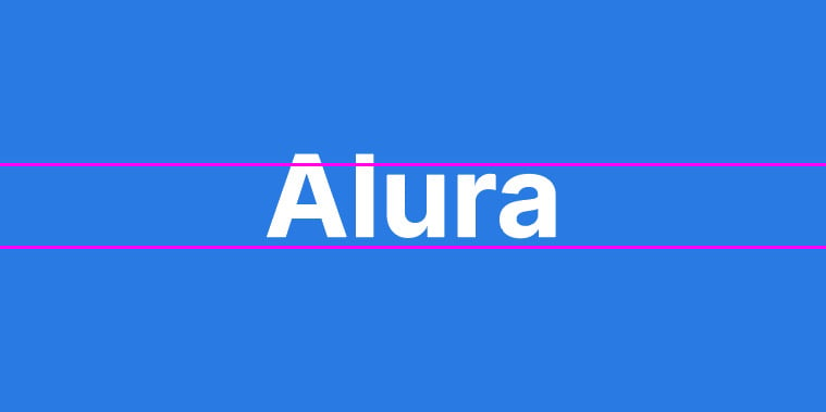 Imagem onde se vê a palavra Alura acima de um retângulo azul e com linhas na cor magenta sobrepostas a ela.