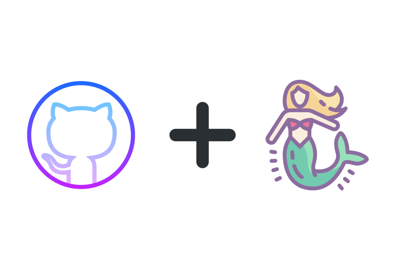 Foto com o logo do Mermaid e do Github #inset