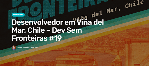 Captura de tela da página do episódio “Desenvolver em Viña del Mar, Chile” do podcast Dev Sem Fronteiras.