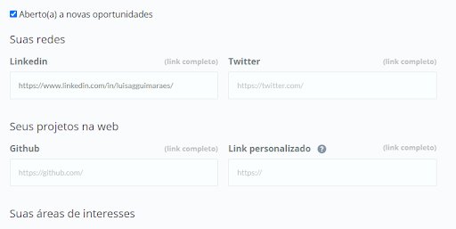 Captura de tela da página Editar Perfil na plataforma da Alura.