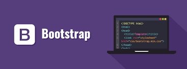 Na imagem, lê-se a palavra “Bootstrap” e uma tela de notebook com algumas linhas de código 