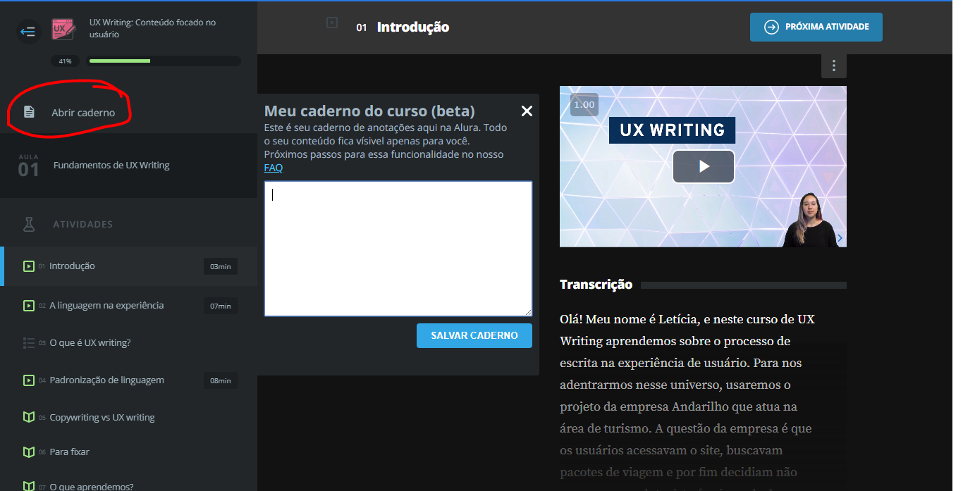 Novidades Alura: caderno de anotações, Picture in Picture e mais