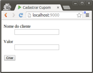 Formulário de cadastro Formulário de cadastro