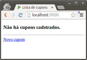 Lista de cupons Lista de cupons