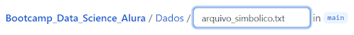 caminho do repositório com a pasta Dados já criada e com o arquivo_simbolico.txt sendo criado #inset