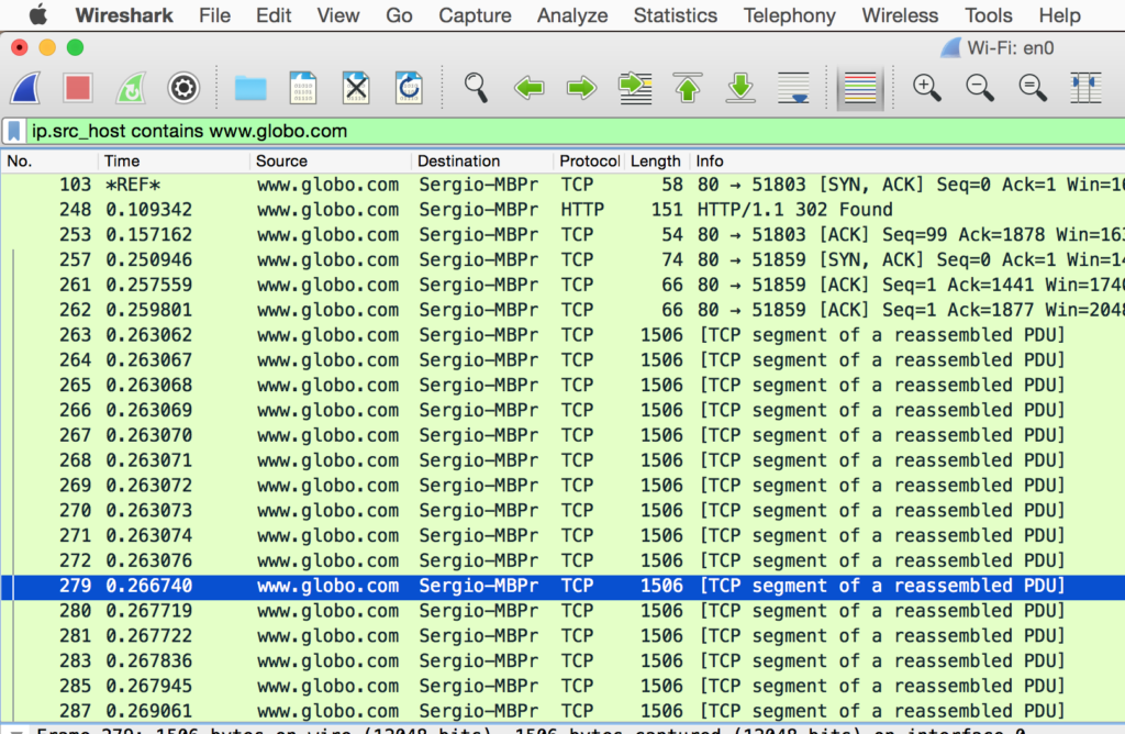 Como estimar a janela inicial de uma nova conexão TCP com Wireshark