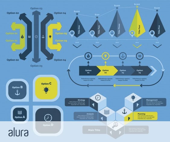 Componentes gráficos para criar seu infográfico #inset