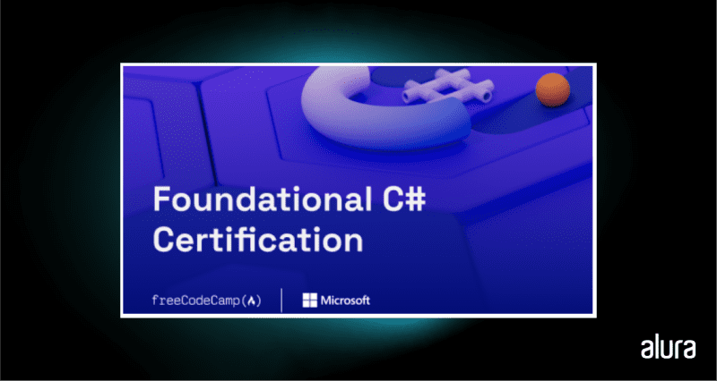 Card da certificação Foundational C# Certification.
