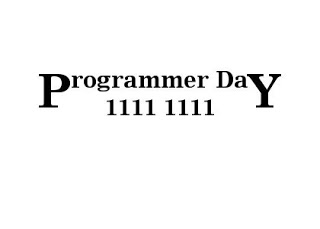 Imagem com a frase "Programmer Day" centralizada e abaixo dela o número binário 1111 1111.