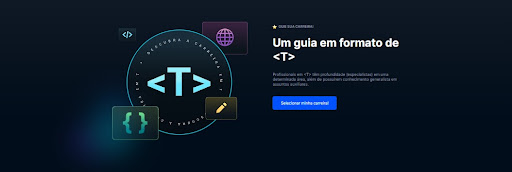 Print da Home do site do Tech Guide, com o texto "Um guia em formato de T."