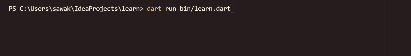 Na imagem animada, há uma captura de tela do Terminal do Dart. Há três linhas que vão aparecendo em destaque: a primeira diz “Qual o seu nome?” e trata-se de uma saída. A segunda diz “Ricarth Lima” e trata-se de uma entrada feita pelo teclado. A terceira diz “Muito prazer, Ricarth Lima”, que também é uma saída, agora fazendo uso do dado capturado na entrada.