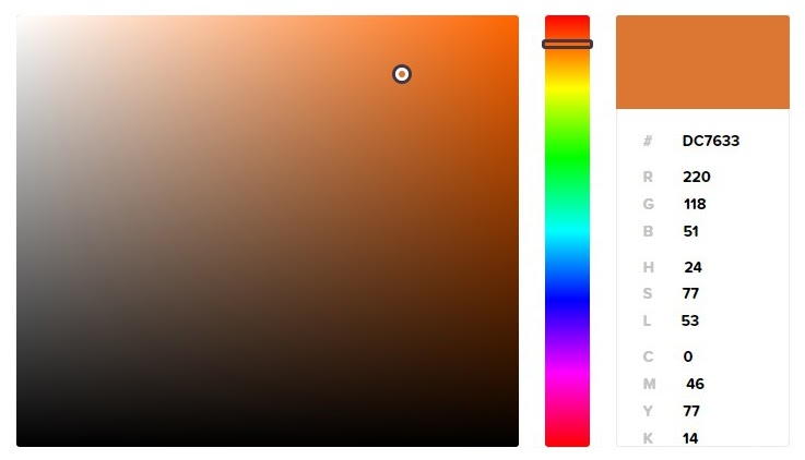 Imagem que mostra o seletor de cores do HTML Color Modes.