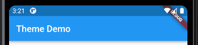 GIF com o AppBar alterando a cor e o estilo de texto, do azul claro para o azul índigo.