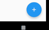 GIF com o FloatingActionButton alterando a cor, do azul para o amarelo âmbar, e o formato, do redondo para o quadrado.