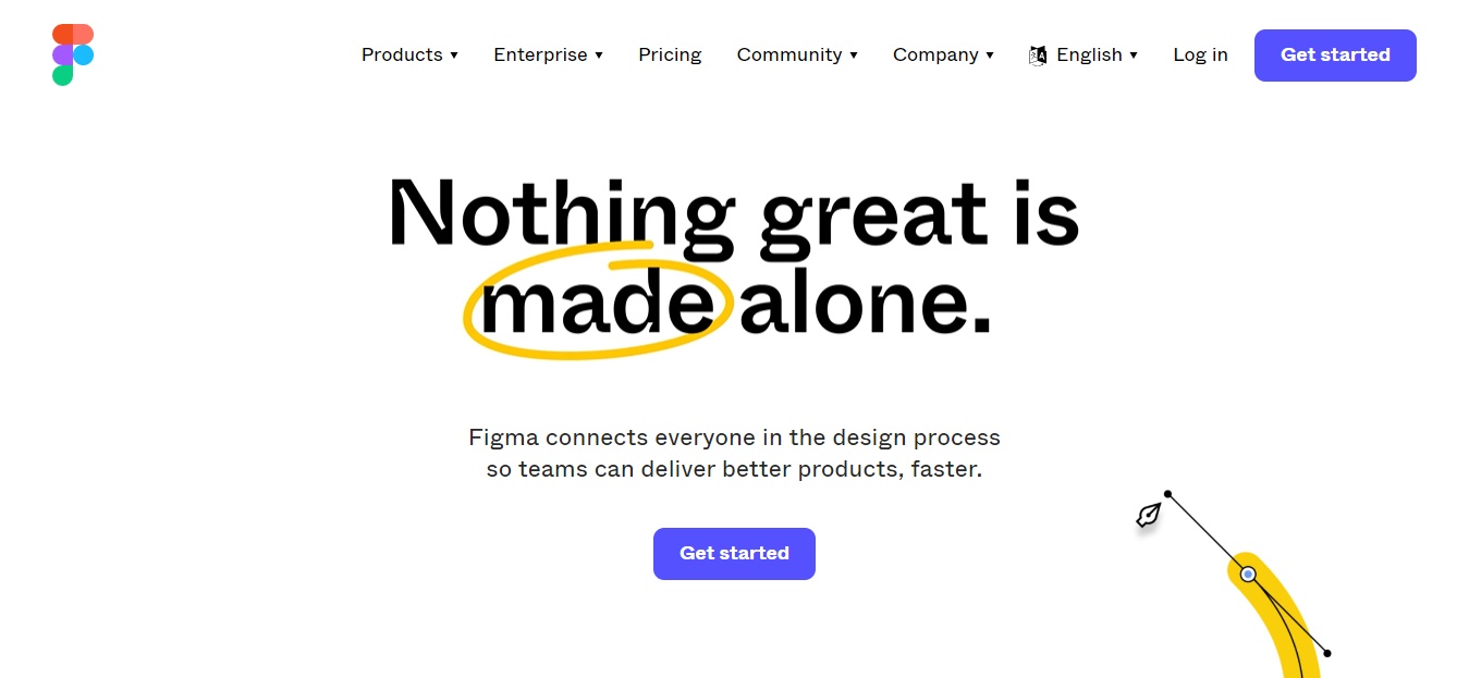 Imagem da página inicial do site da ferramenta Figma.