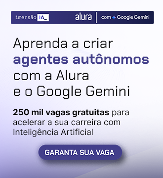 Banner da Alura anunciando a Imersão IA em parceria com o Google, com os dizeres: