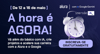 Banner da Alura anunciando a Imersão IA em parceria com o Google, com os dizeres: 