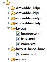 Esquema de qualifiers nas pastas de Layout