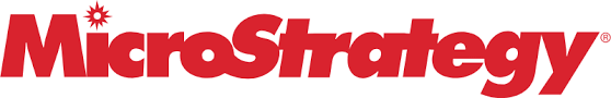 alt text: Logo da empresa MicroStrategy, representado pelo seu nome escrito com letras vermelhas.