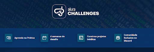 Captura de tela da página Alura Challenges