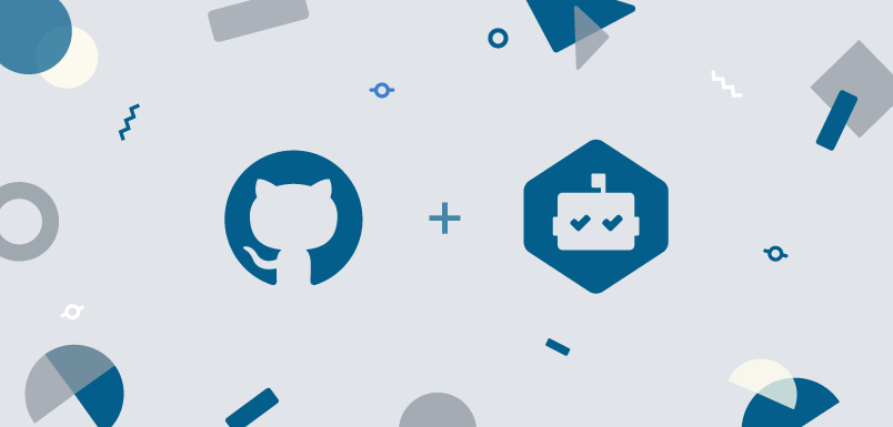 Na imagem temos o logo oficial do GitHub juntamente com o logo oficial do Dependabot. A imagem faz uma referência da soma das duas ferramentas através de um sinal de soma que está entre os dois logos.