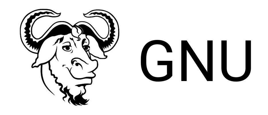 Logo do sistema GNU. Apresenta a caricatura do animal selvagem africano Gnu sorrindo levemente.