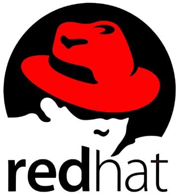 Logo da empresa Red Hat. A silhueta de um homem usando um chapéu vermelho.