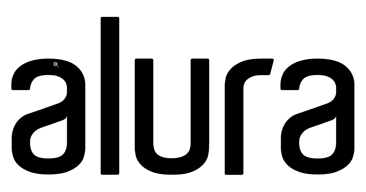 Gif animado que mostra a aproximação da imagem vetorial do logo da Alura.