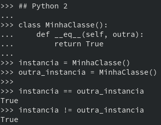 No Python 2, comparações não tem conexão