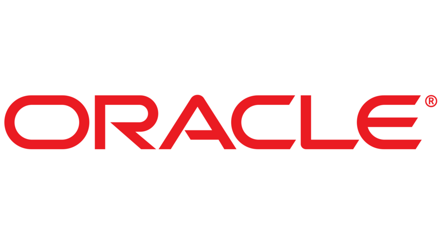 alt text:Logomarca do SGBD Oracle. Ela é composta pela palavra “Oracle” na cor vermelha.