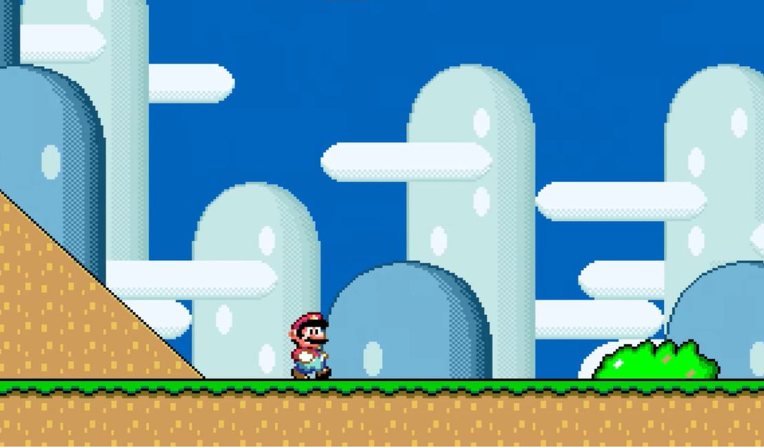 Vídeo Antigo Jogo Retro Super Mario Bros Fundo Cenário Clássico De