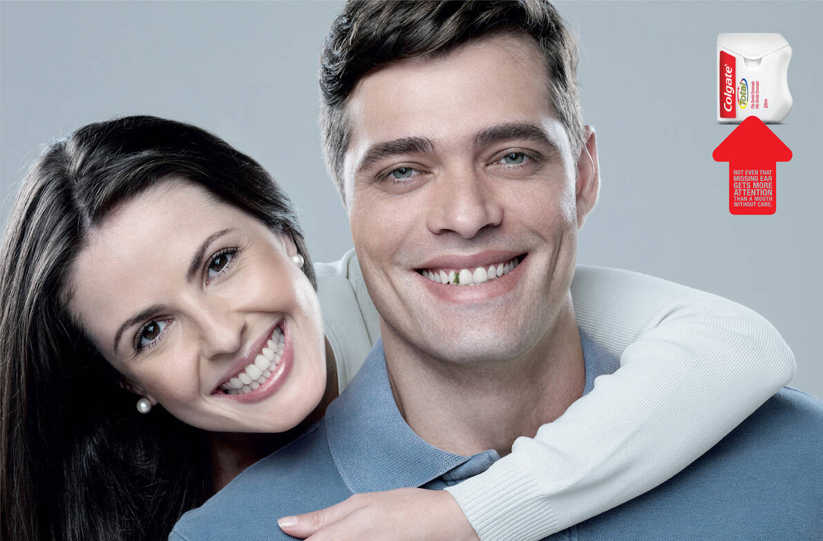 Publicidade da marca Colgate.