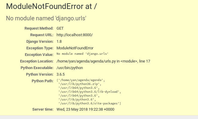 Erro no Django por conta da diferença das versões