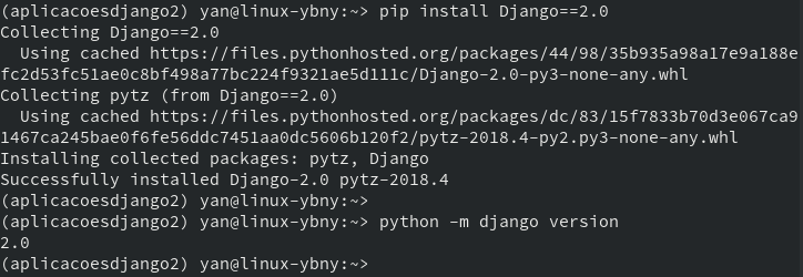 Instalação do Django 2.0 em nossa virtualenv