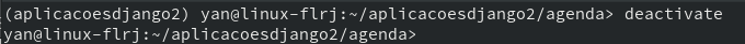 Saindo da virtualenv com o deactivate