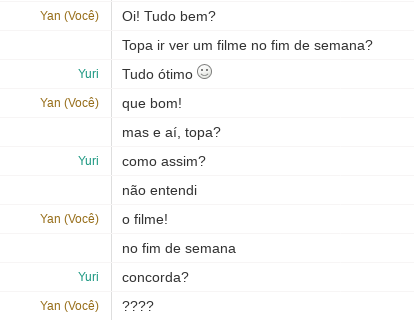 Conversa entre Yan e Yuri (visão do Yan)