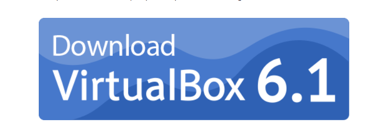 Desenho que mostra um botão azul com os dizeres “Download VirtualBox 6.1” na cor branca.